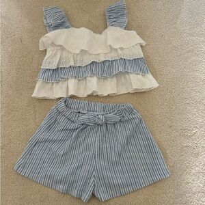Mayoral 2 piece ruffled short outfit!  Adorable! Size 6
